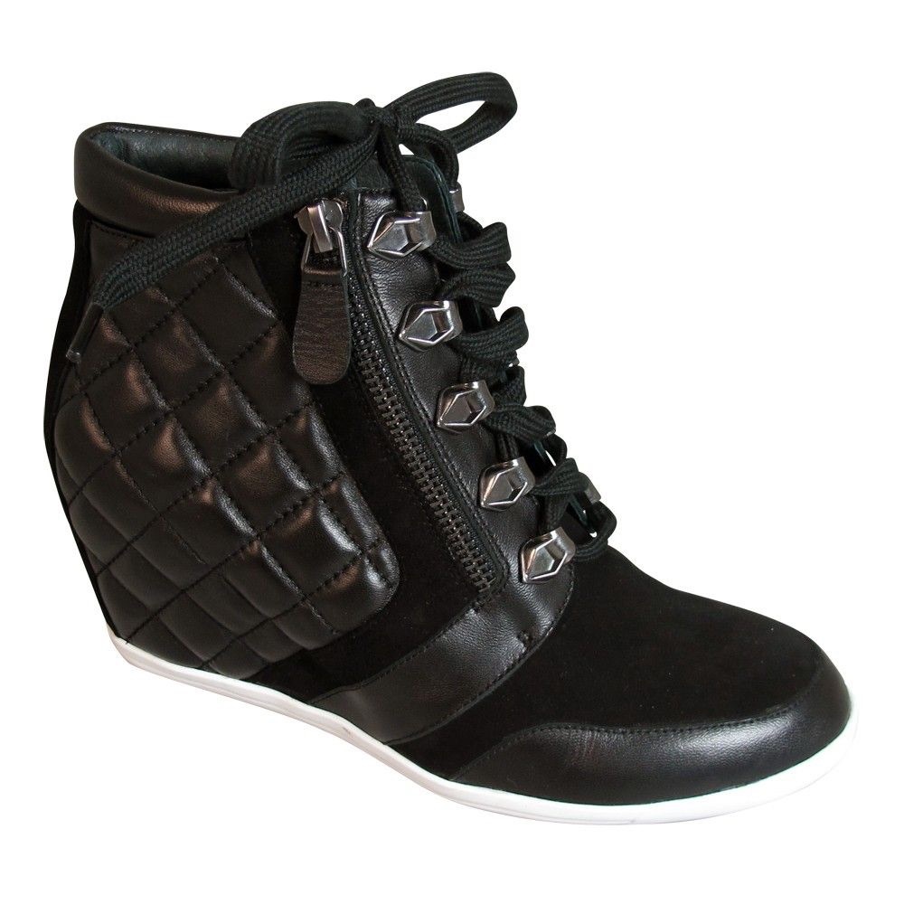 Leather wedge sneaker